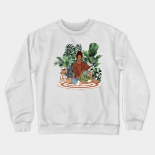 Girl with plants 4 Crewneck Sweatshirt